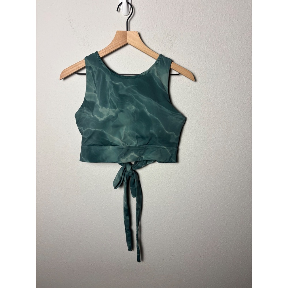 Buffbunny Tie Back Sports Bra Avo Green Tie Dye High Neck Crop Top XL
